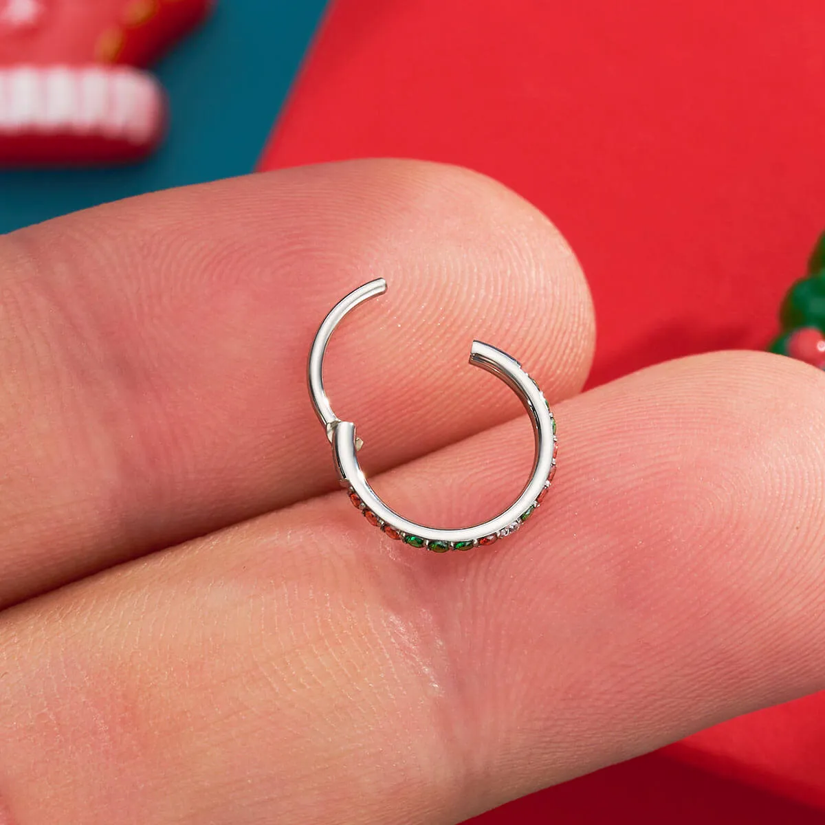20G Christmas Color Combo Nose Hoop