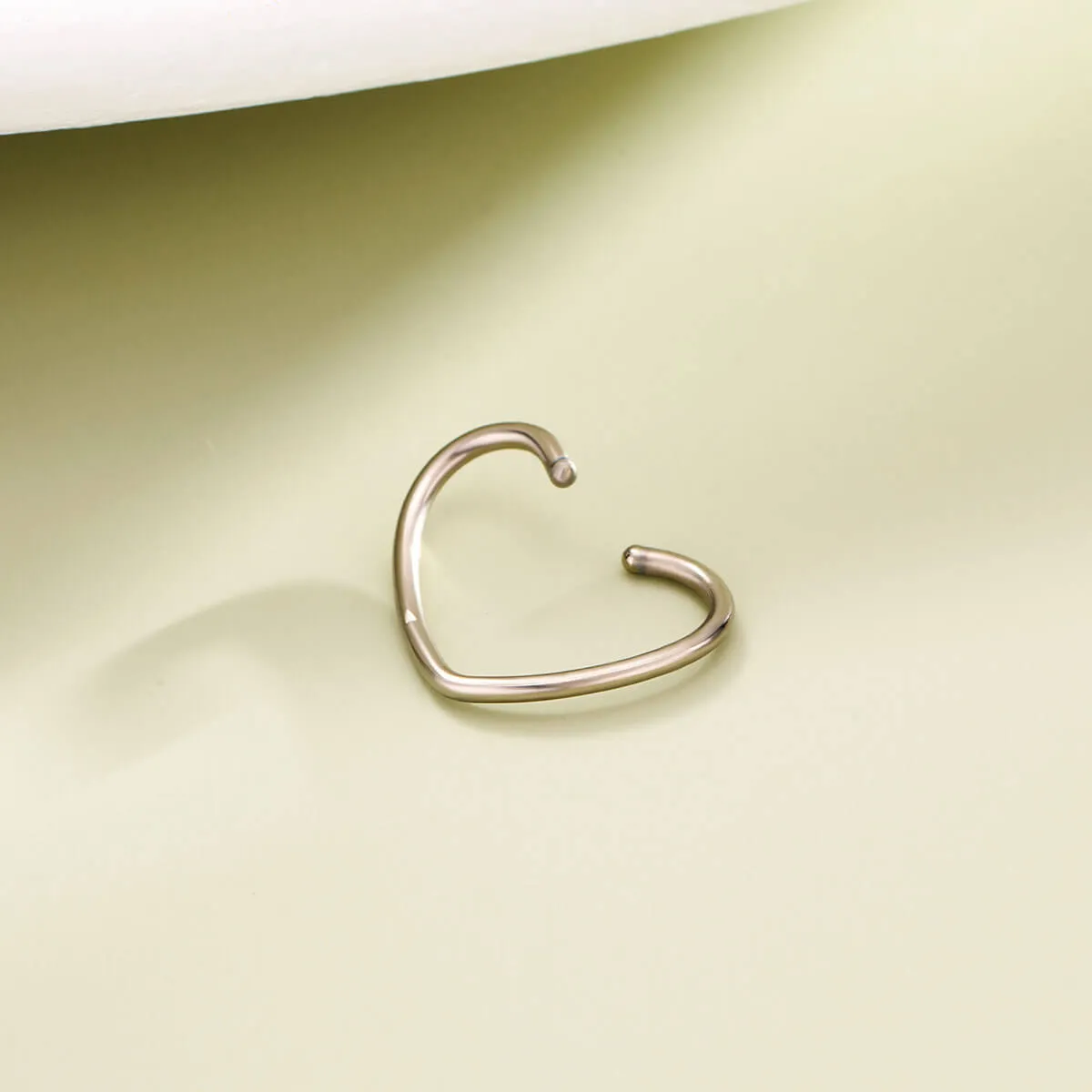 20G Titanium Heart Seamless Nose Ring