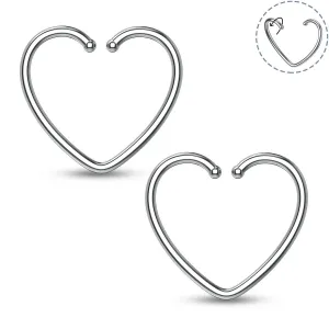 20G Titanium Heart Seamless Nose Ring