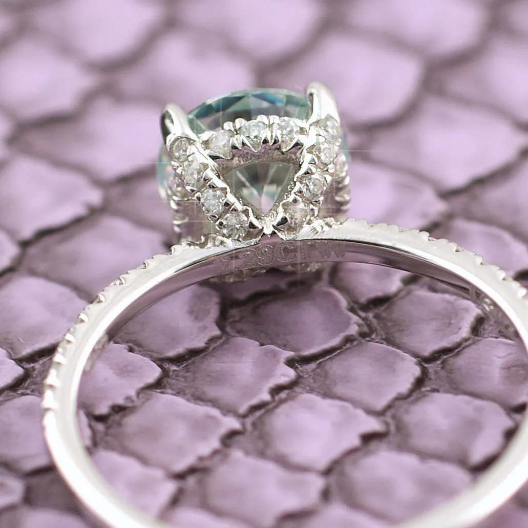 2.29 CTW Moissanite Round Hidden Halo Engagement Ring