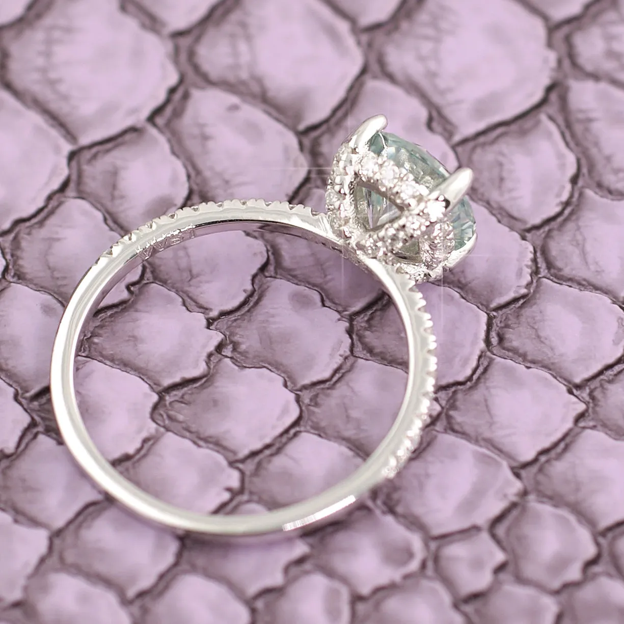 2.29 CTW Moissanite Round Hidden Halo Engagement Ring