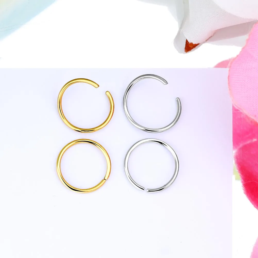22G Simple Seamless Nose Hoop Cartilage Rings