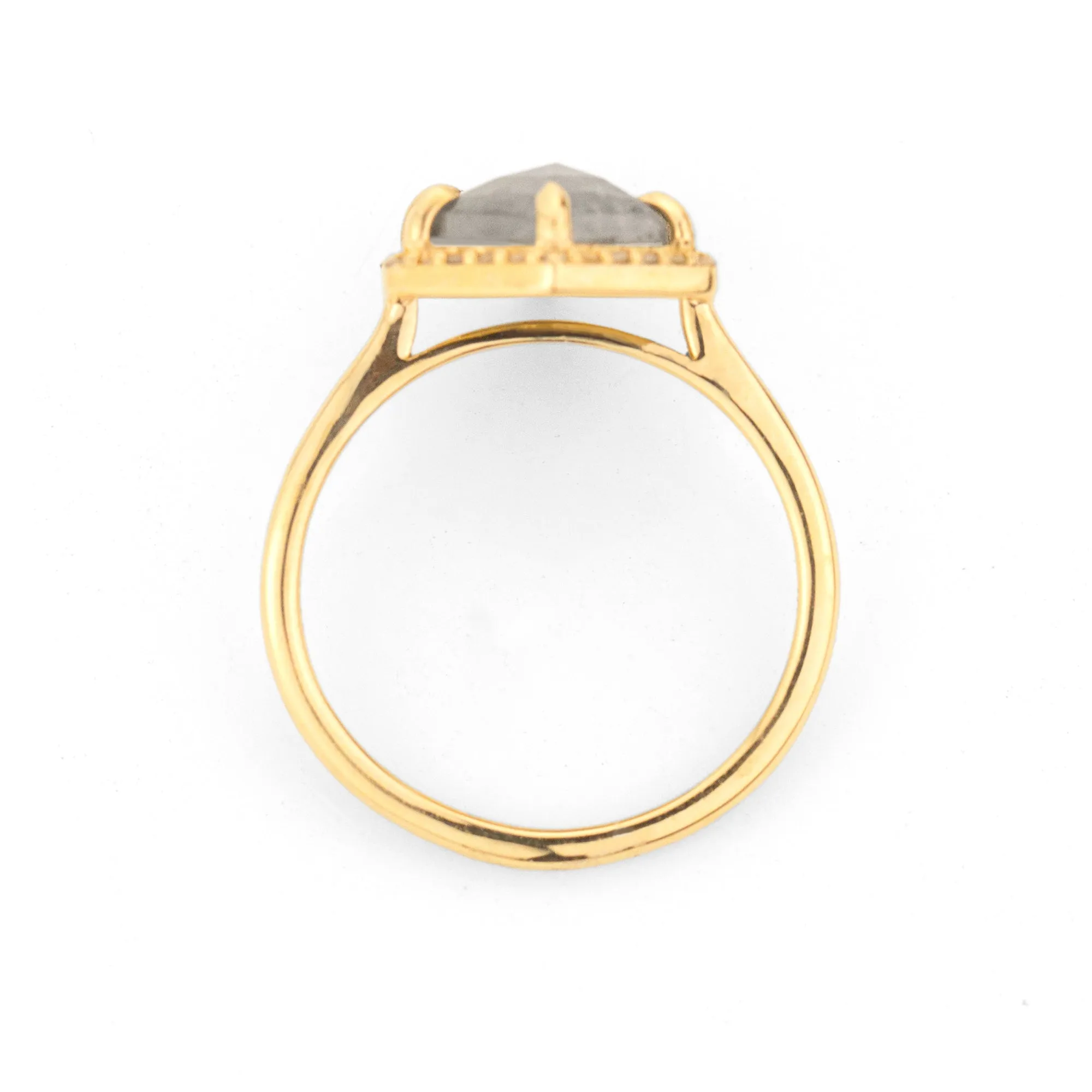 2.6ct. Hexagon Salt and Pepper Diamond Ring