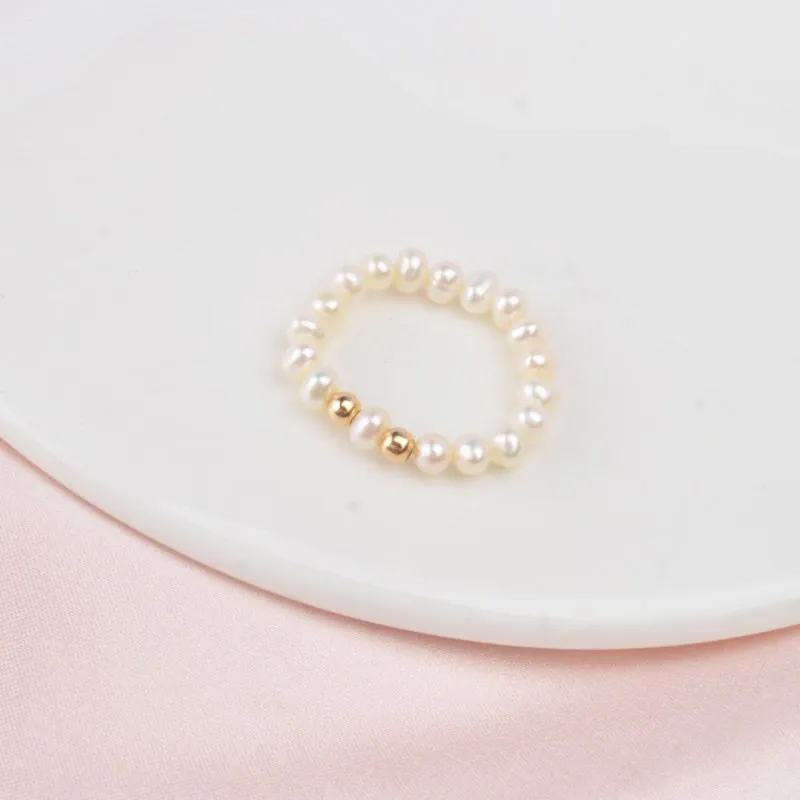 3-4mm Mini Small Natural Freshwater Pearl Rings for Women Real 925 Sterling Silver Jewelry