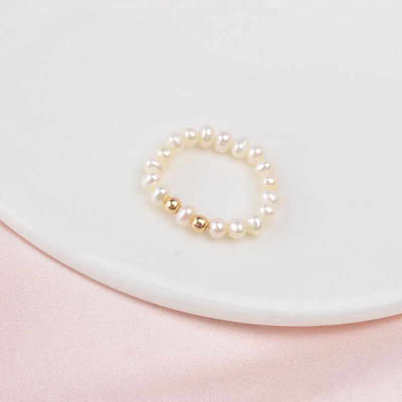 3-4mm Mini Small Natural Freshwater Pearl Rings for Women Real 925 Sterling Silver Jewelry
