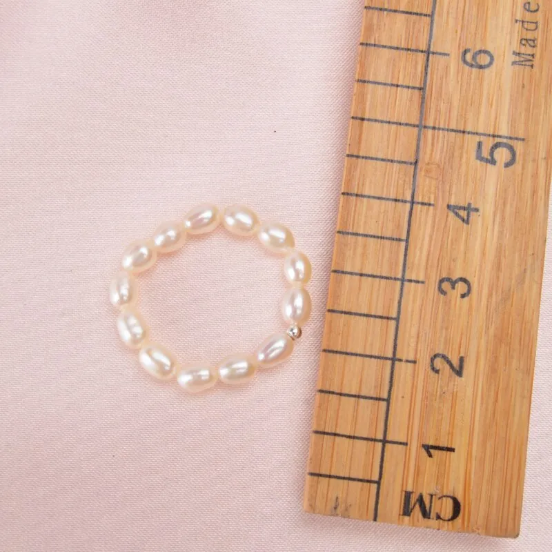 3-4mm Mini Small Natural Freshwater Pearl Rings for Women Real 925 Sterling Silver Jewelry