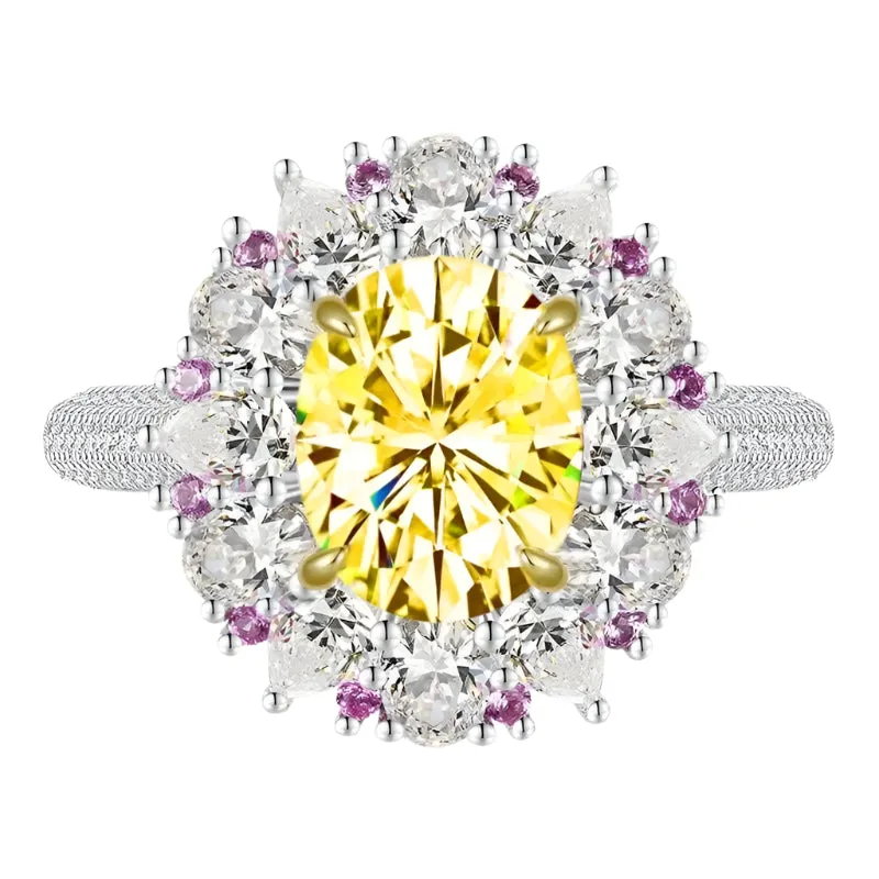 3.0 Ct Oval Cut Diamond Halo Engagement Ring