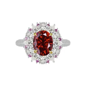 3.0 Ct Oval Cut Diamond Halo Engagement Ring