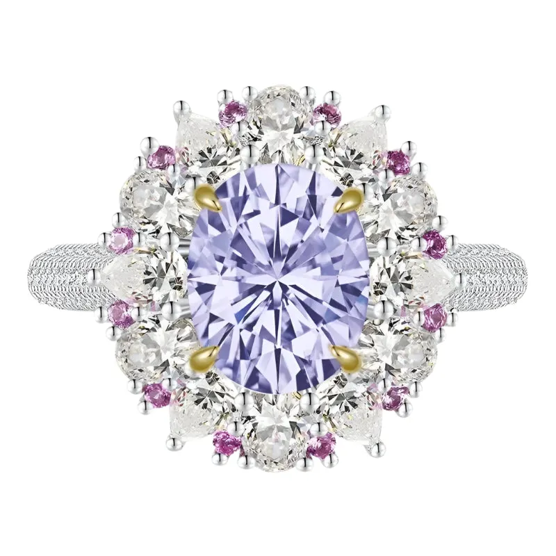 3.0 Ct Oval Cut Diamond Halo Engagement Ring