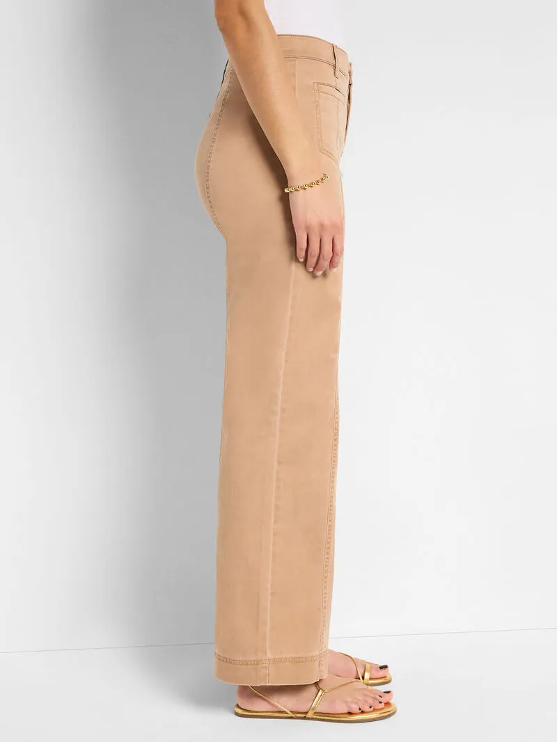 31" Cotton Sateen Wide Leg Pant