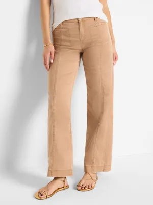 31" Cotton Sateen Wide Leg Pant