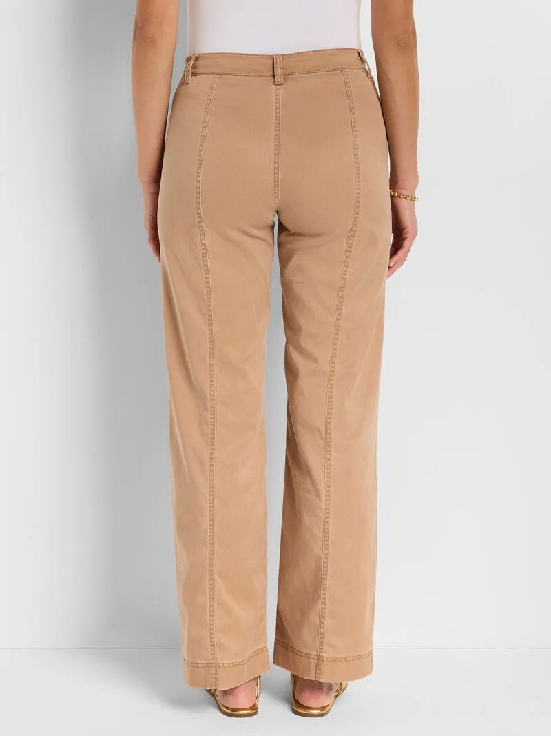 31" Cotton Sateen Wide Leg Pant