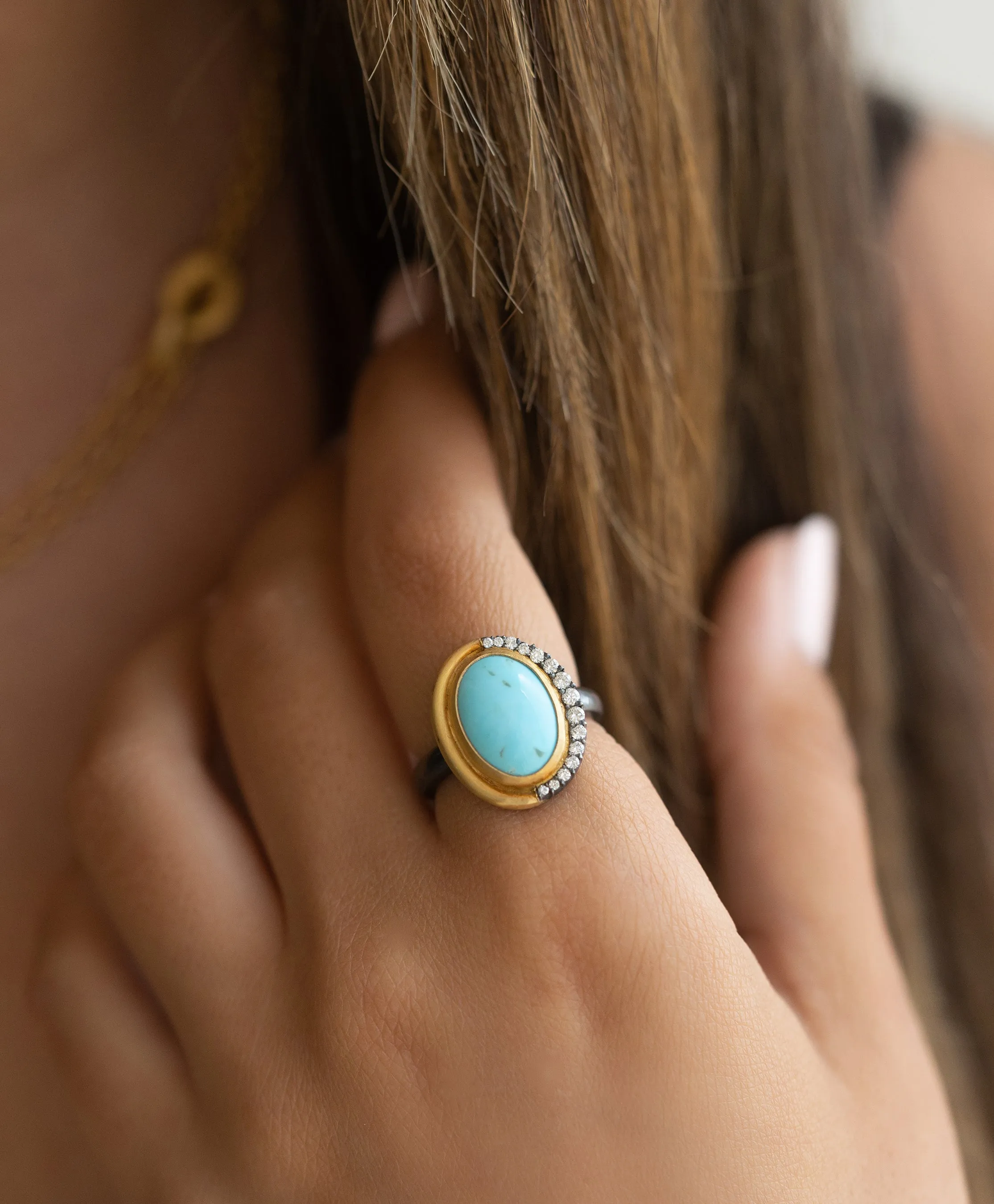 3.23 ct. Turquoise Gold Ring (Made to Order)
