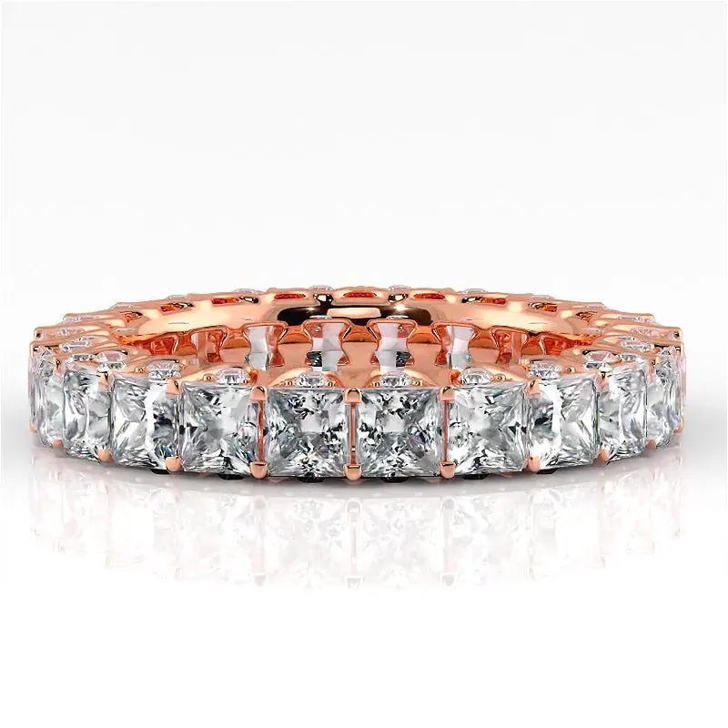 3.76 ct. Princess And Round Diamond Eternity Band