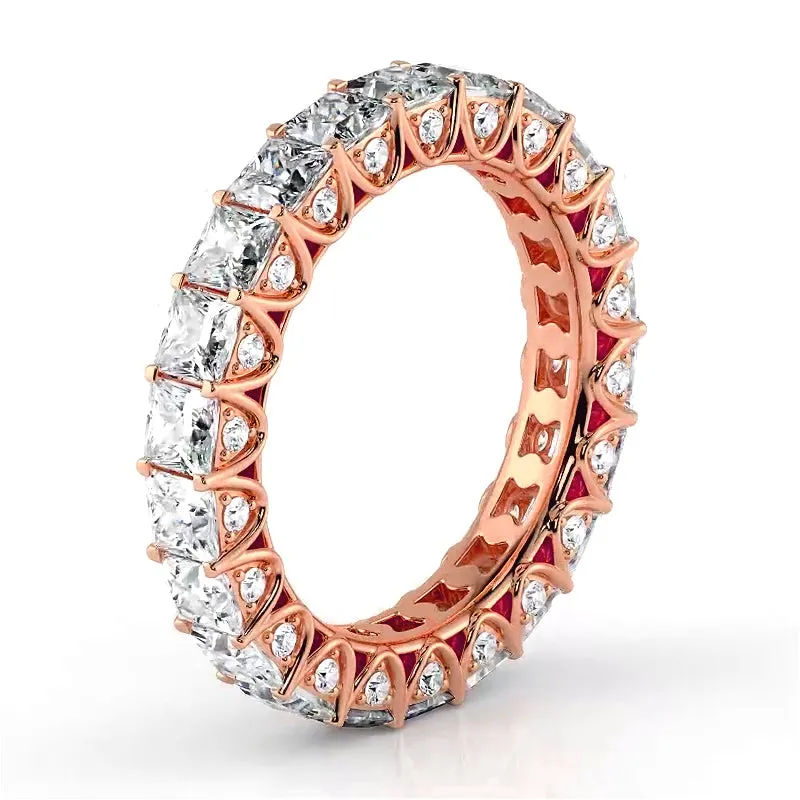 3.76 ct. Princess And Round Diamond Eternity Band