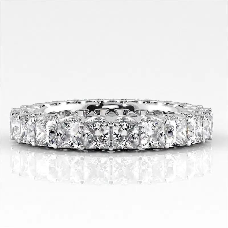 3.76 ct. Princess And Round Diamond Eternity Band