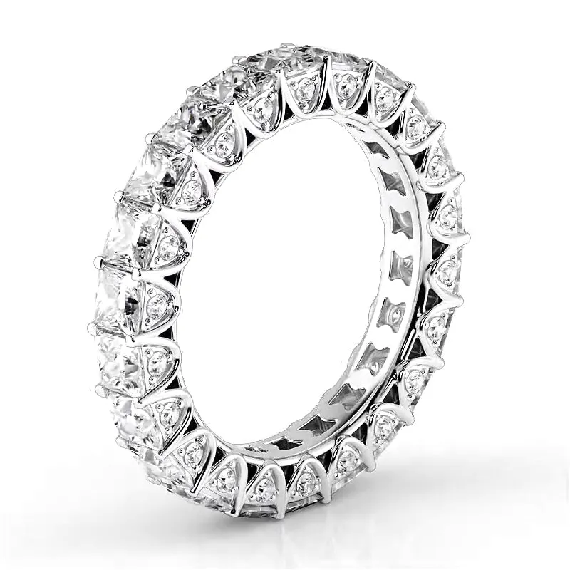 3.76 ct. Princess And Round Diamond Eternity Band