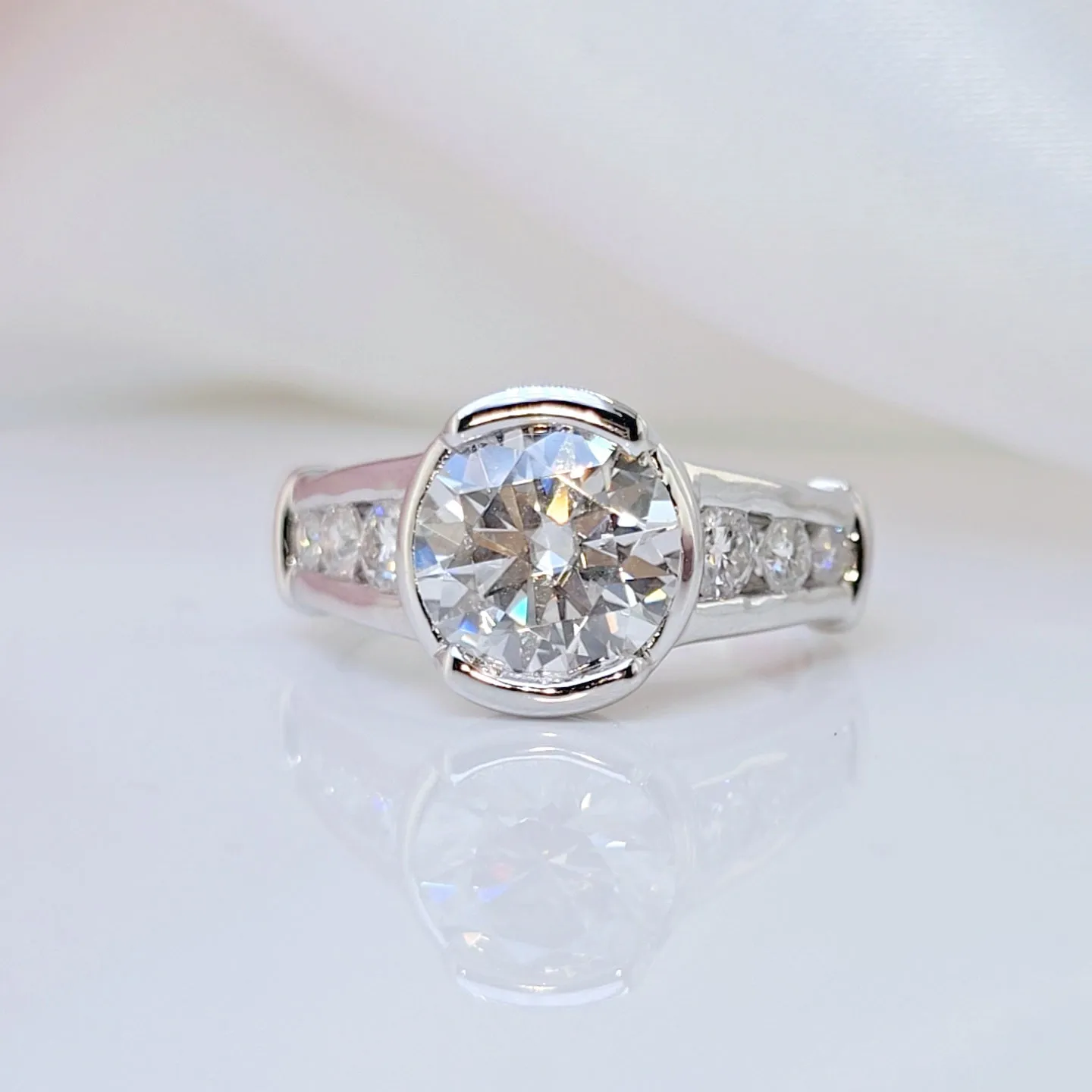 3ct Round Cut Diamond White Gold Luxury Engagement Ring