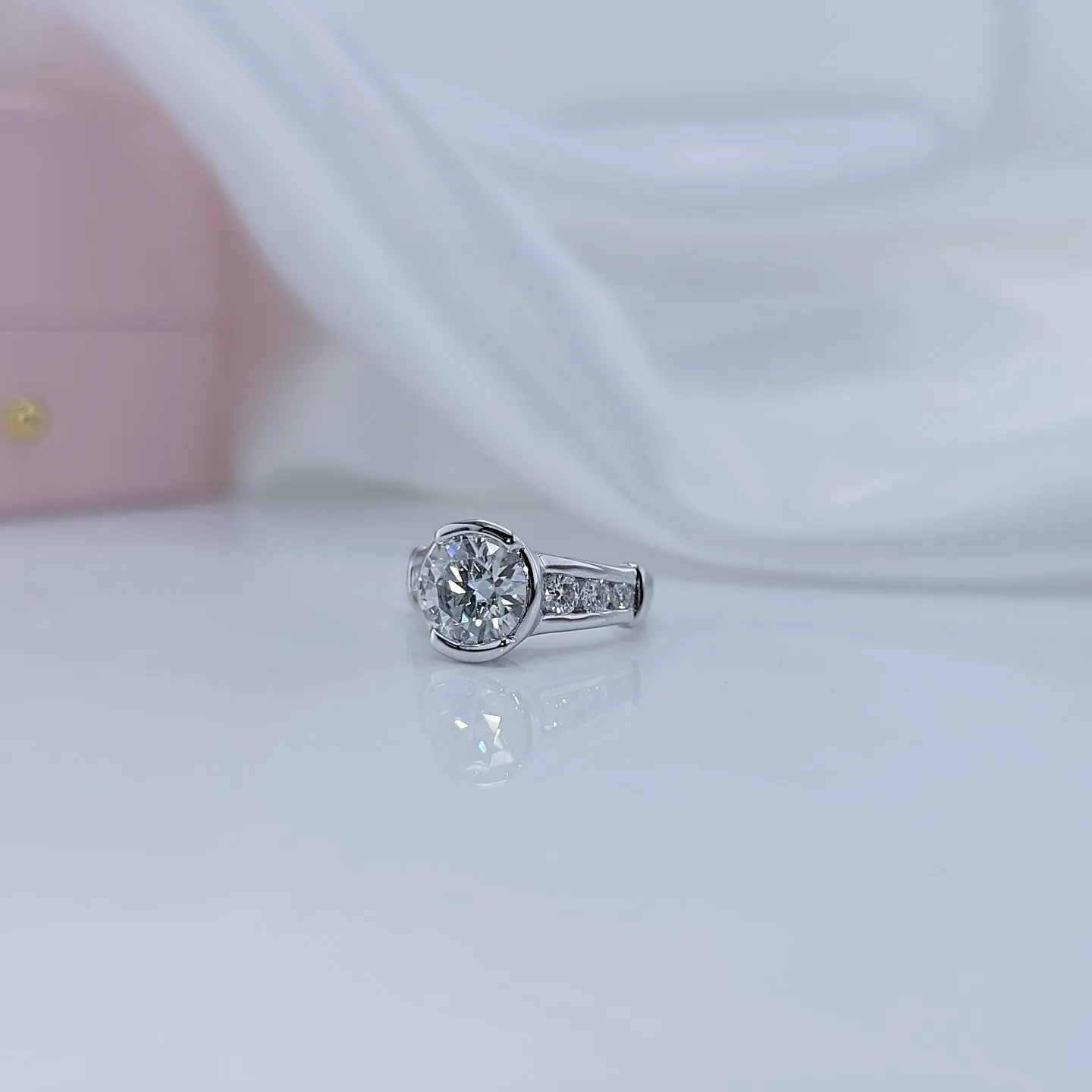 3ct Round Cut Diamond White Gold Luxury Engagement Ring