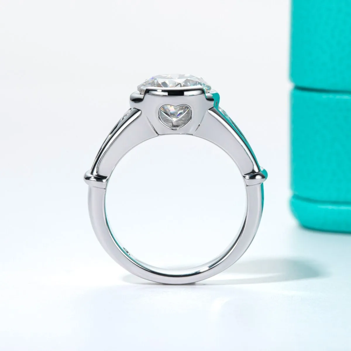 3ct Round Cut Diamond White Gold Luxury Engagement Ring