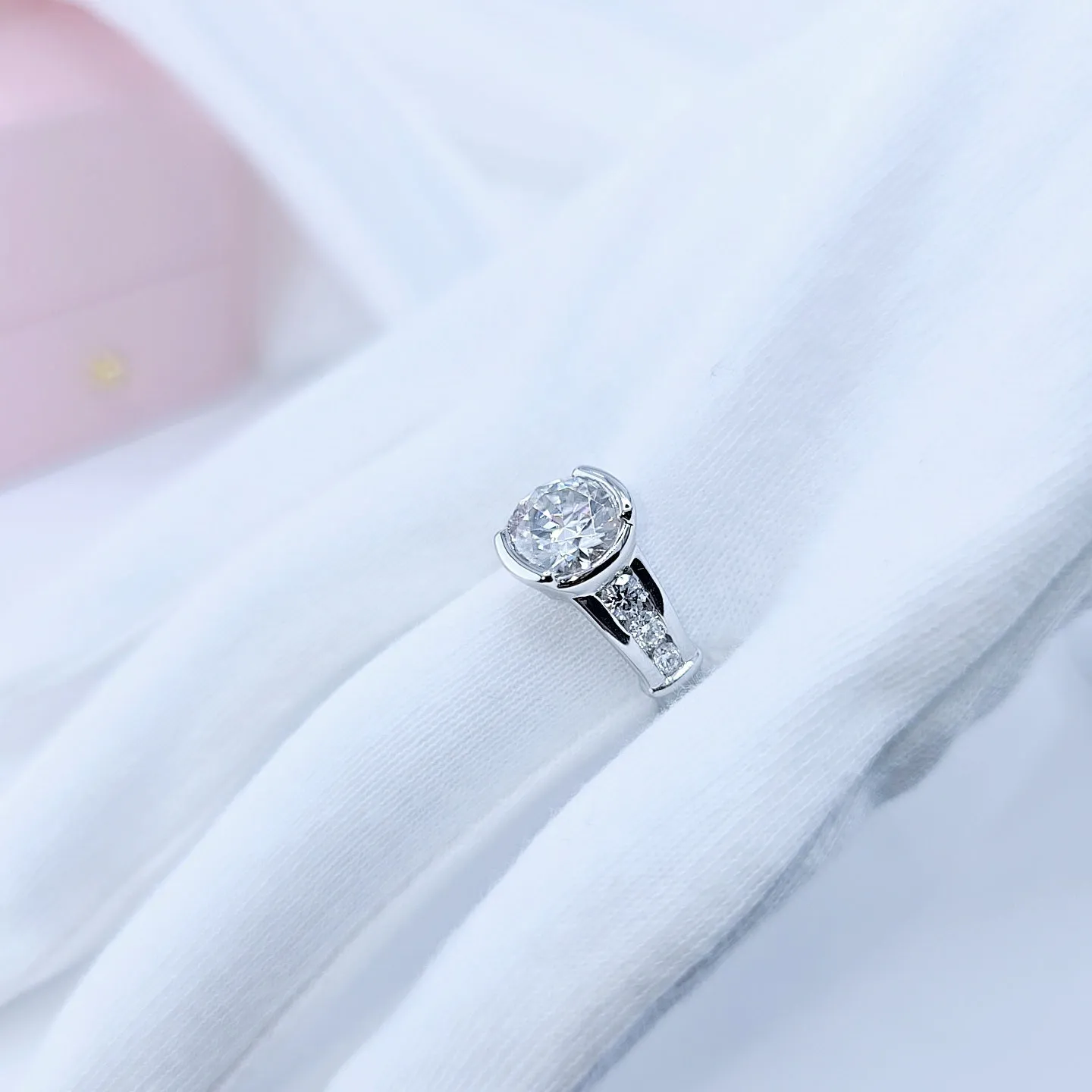 3ct Round Cut Diamond White Gold Luxury Engagement Ring