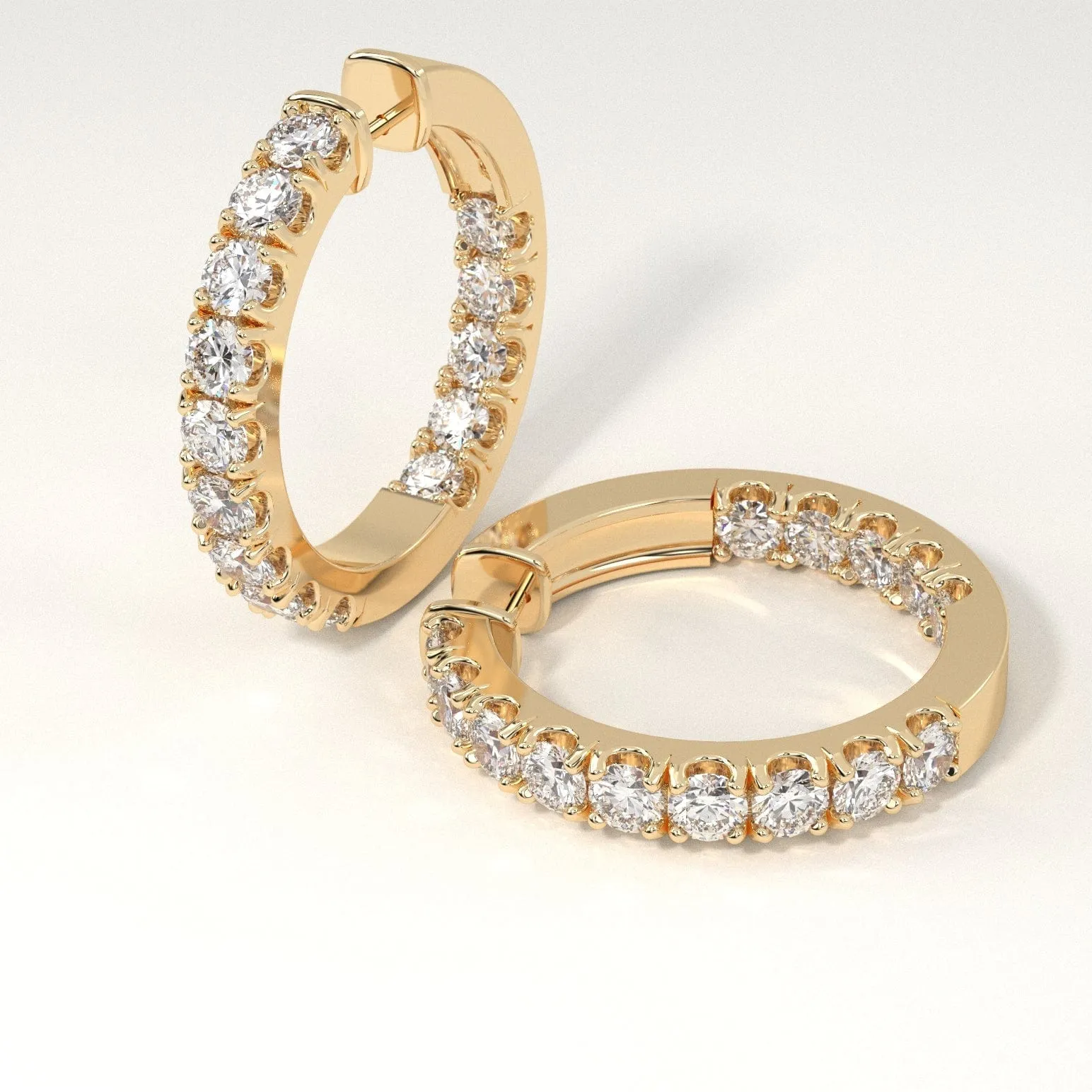 4 carat Diamond Hoop Earrings