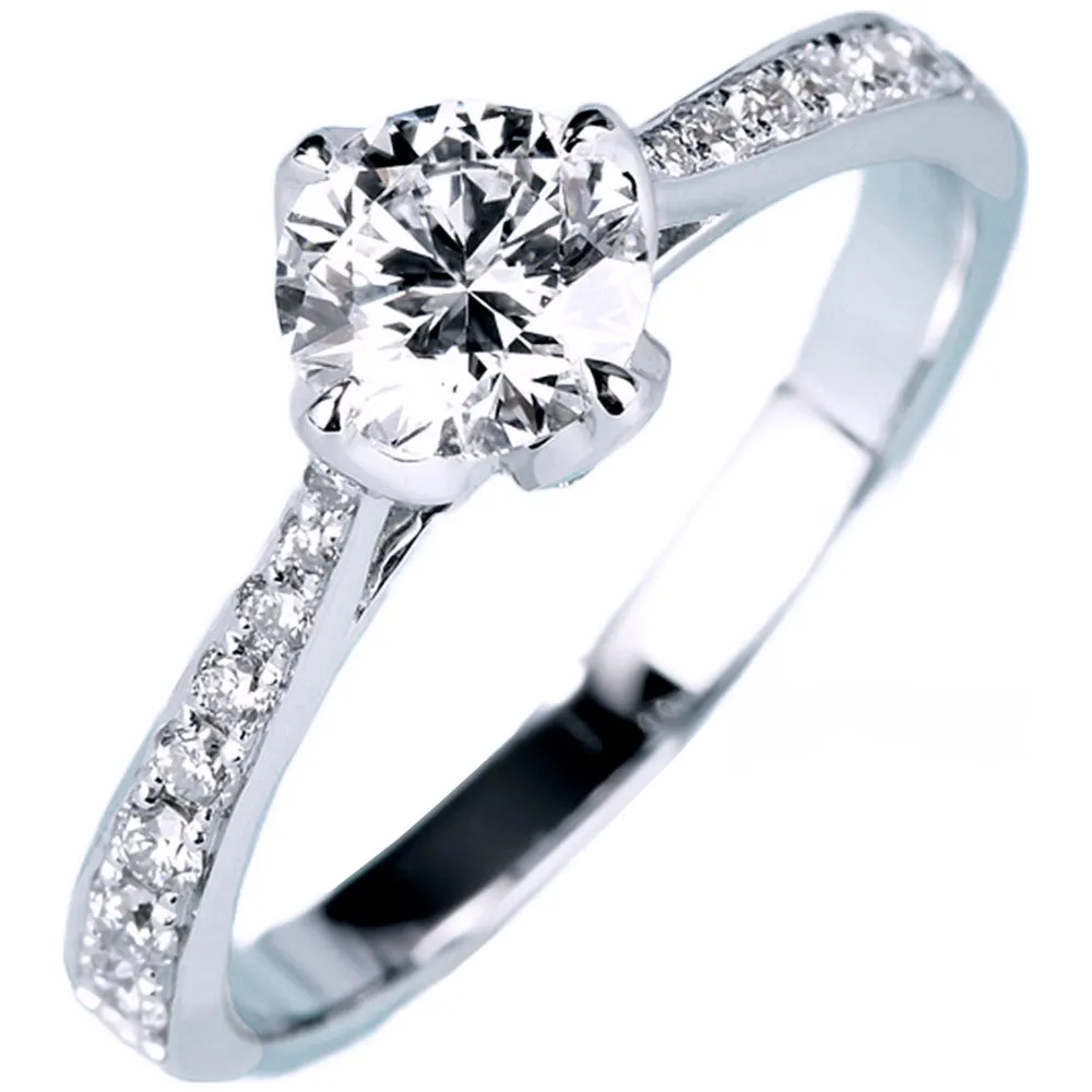 4 Prong Petal GIA Diamond Engagement Ring
