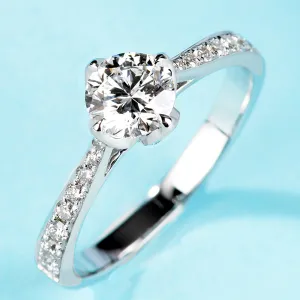 4 Prong Petal GIA Diamond Engagement Ring