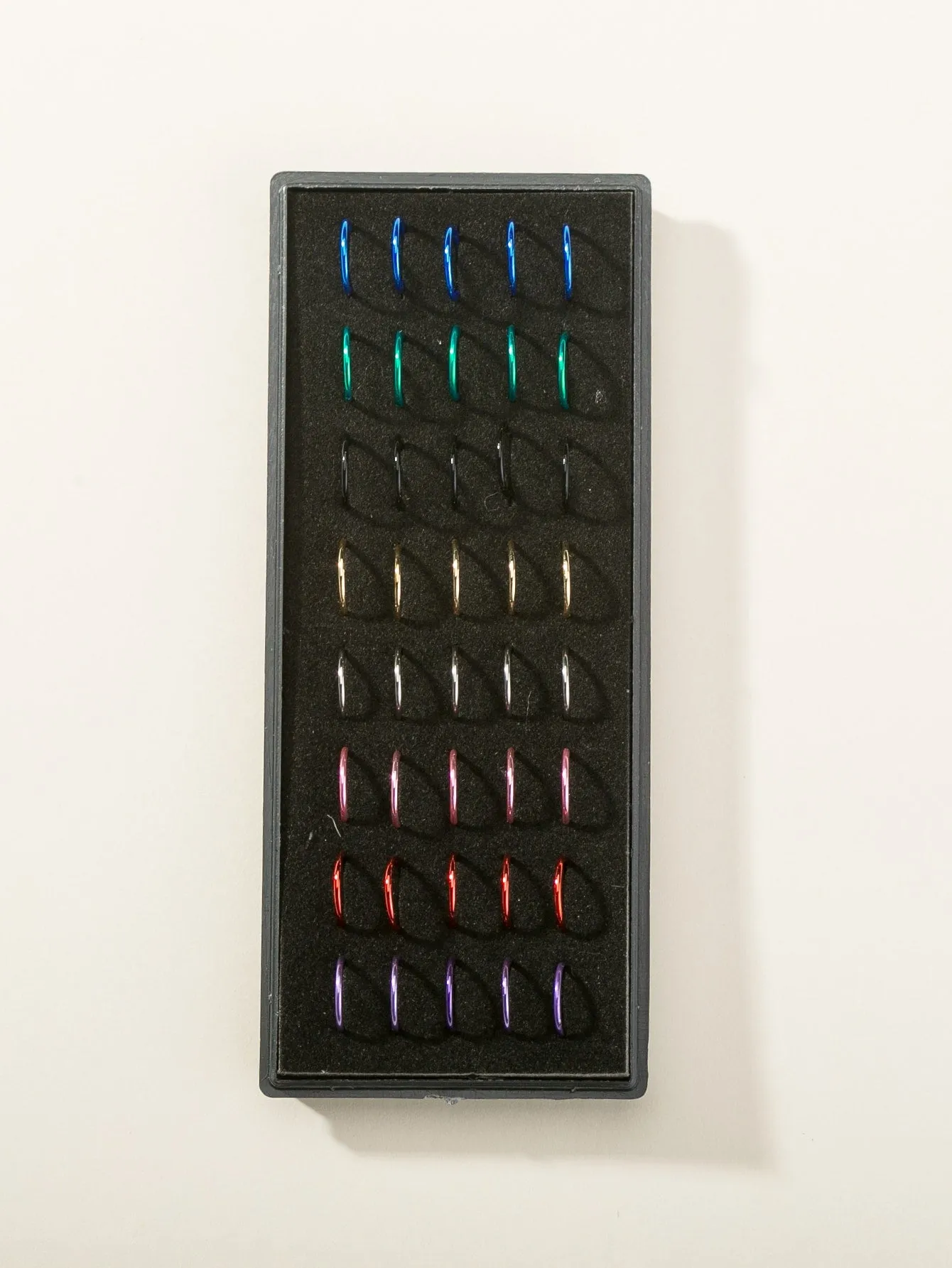 40pcs Colorful Round Nose Ring - Multicolor