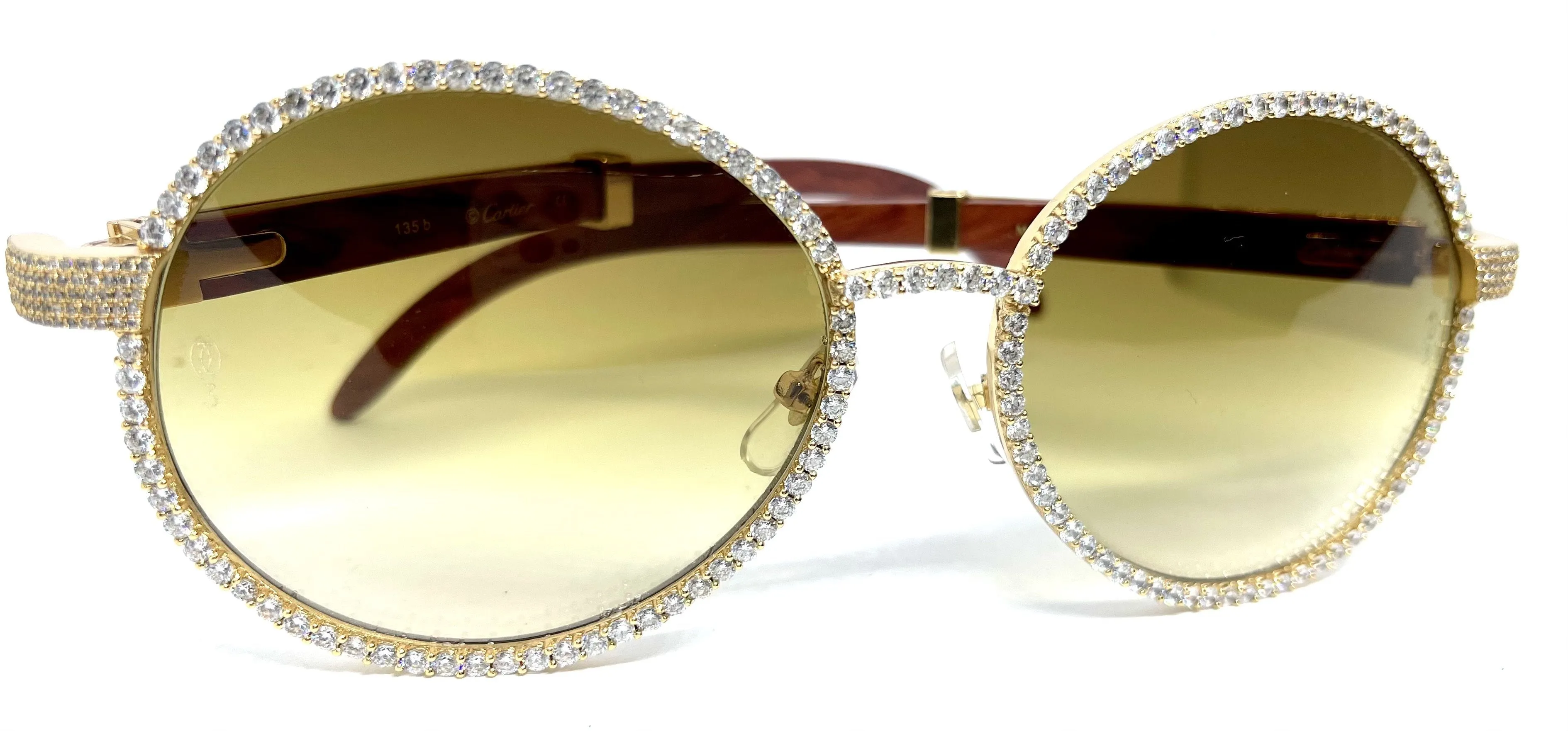 55-18 Bagatelle Gold & Wood Full Diamond Rim