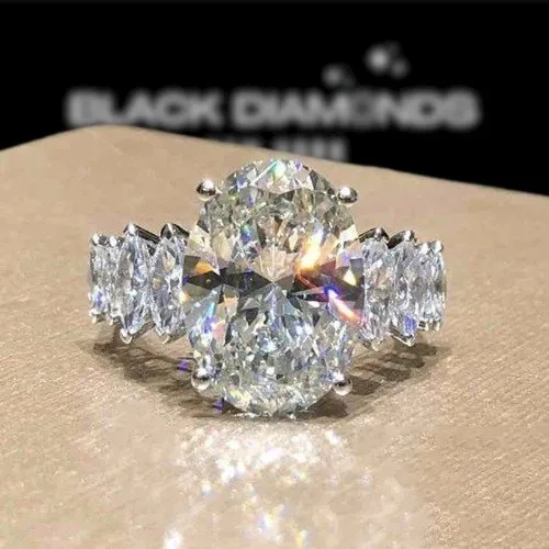 5ct Luxury Oval Cut Diamond Engagement Ring