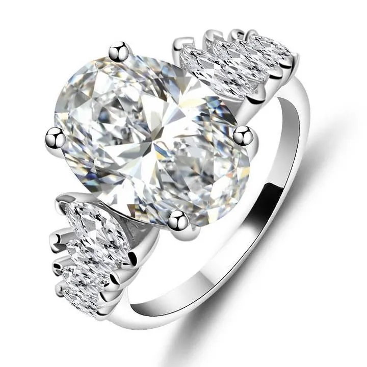 5ct Luxury Oval Cut Diamond Engagement Ring