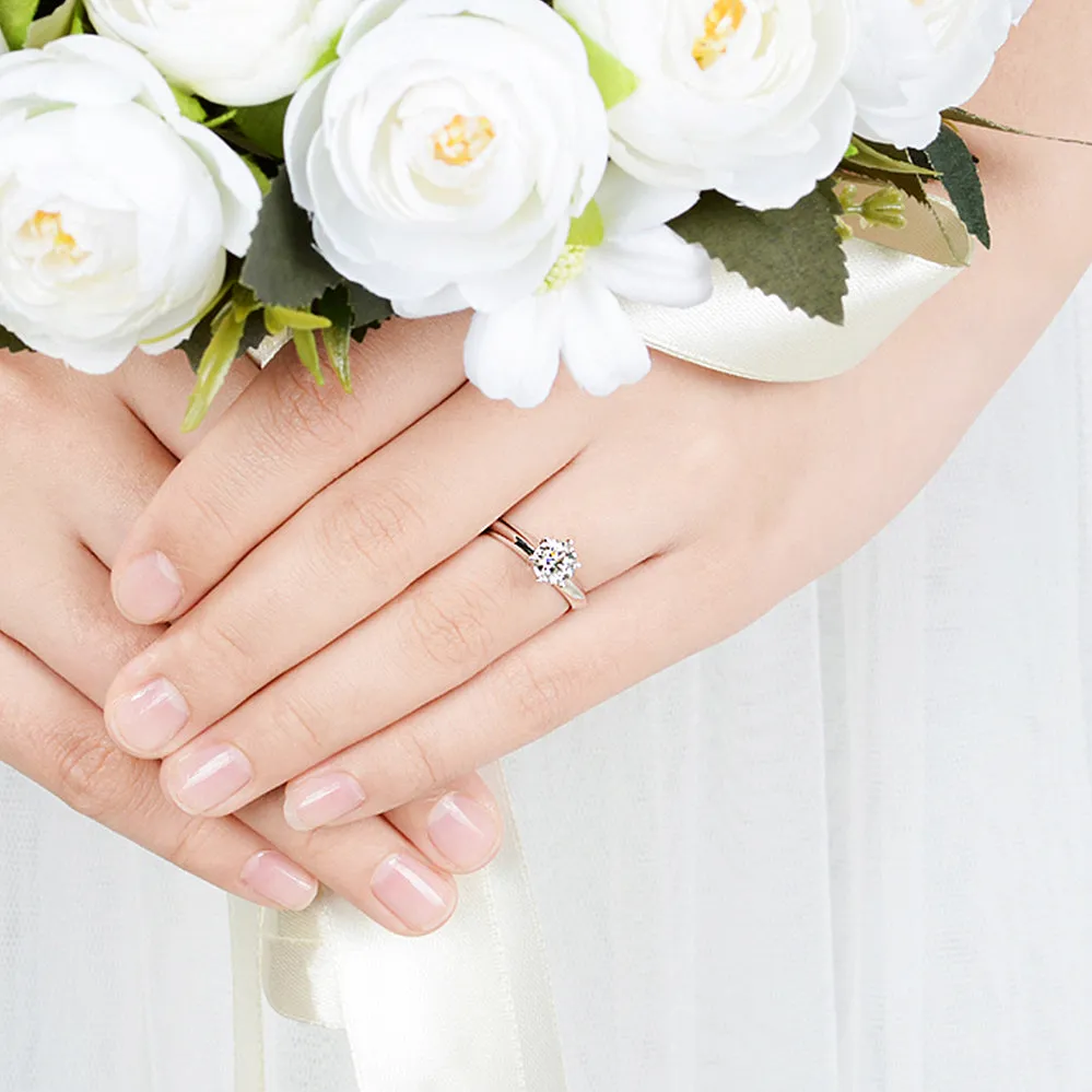 6 Prong Solitaire GIA Diamond Engagement Ring