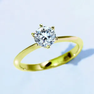 6 Prong Solitaire GIA Diamond Engagement Ring