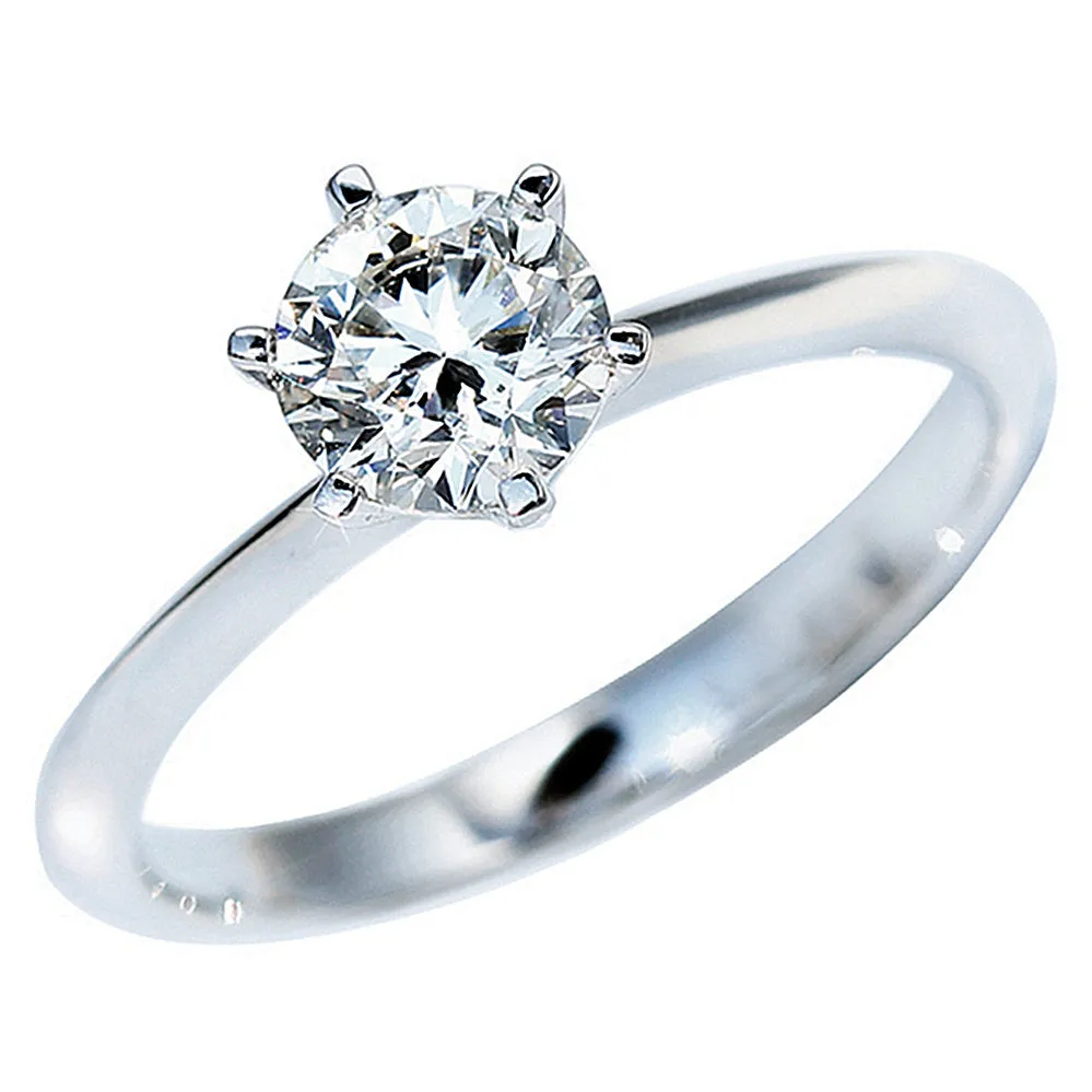 6 Prong Solitaire GIA Diamond Engagement Ring