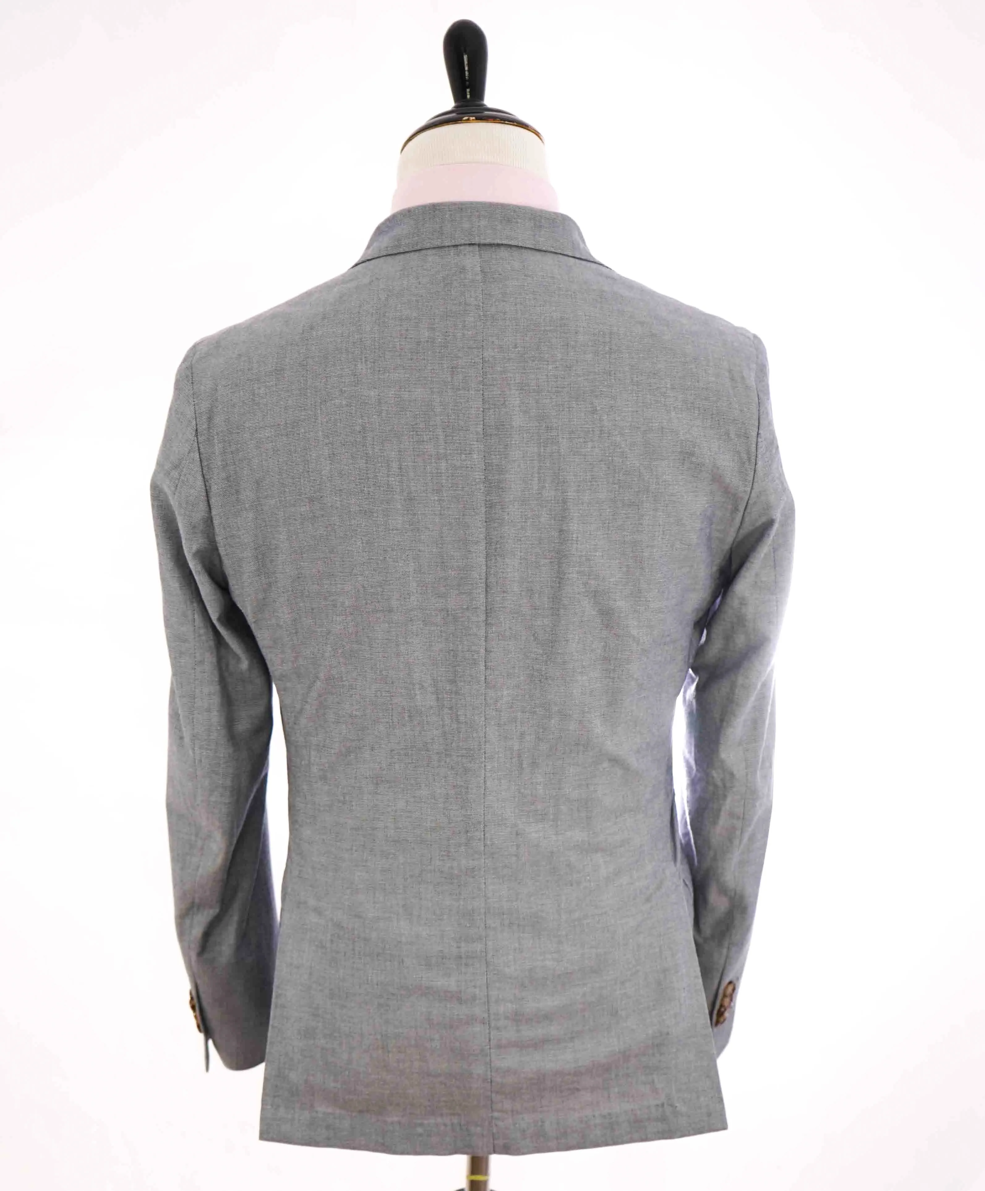 $895 ELEVENTY - Notch Lapel Denim Pique Blue Patch Pocket Blazer - 42 US (52EU)