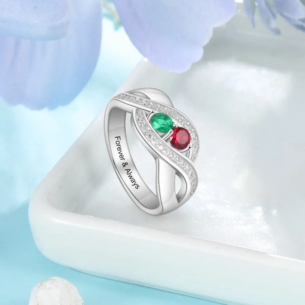 925 Sterling Silver Customized Birthstone Ring