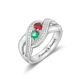925 Sterling Silver Customized Birthstone Ring