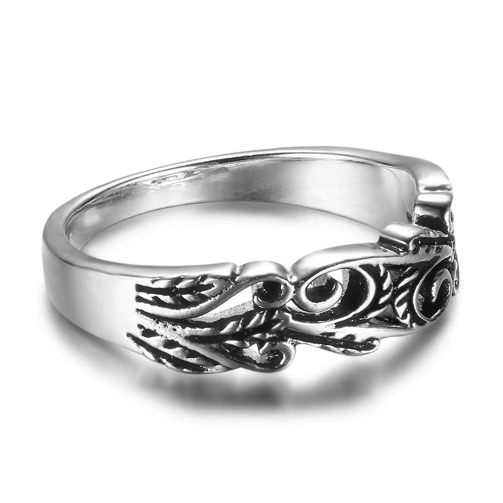 925 Sterling Silver Punk Style Hollow Out Ring, Fashion Jewelry Gift for Women