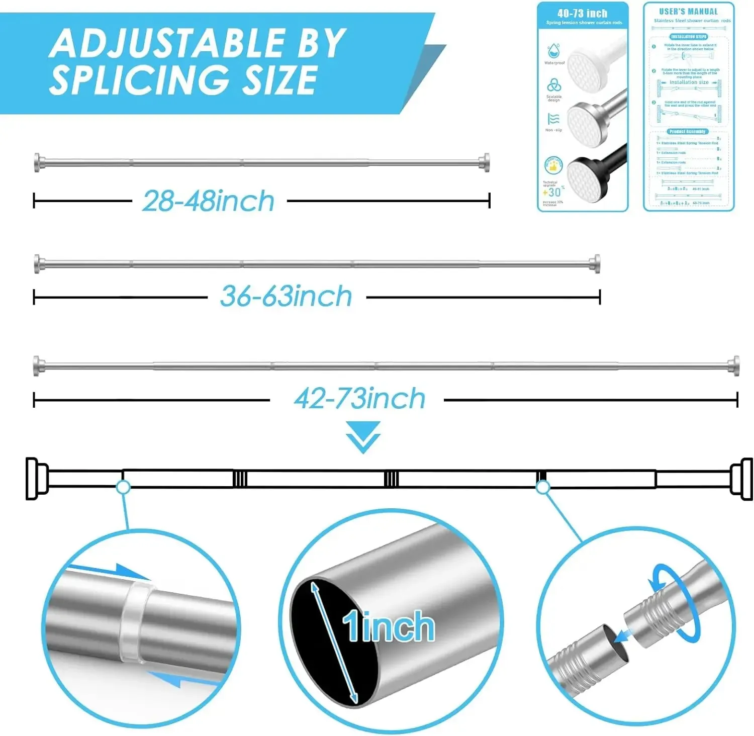 Adjustable Spring Tension Rod