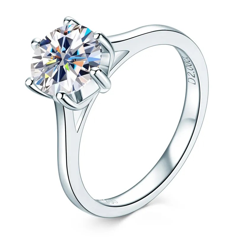Ainuoshi Round Cut Created Diamond Ring