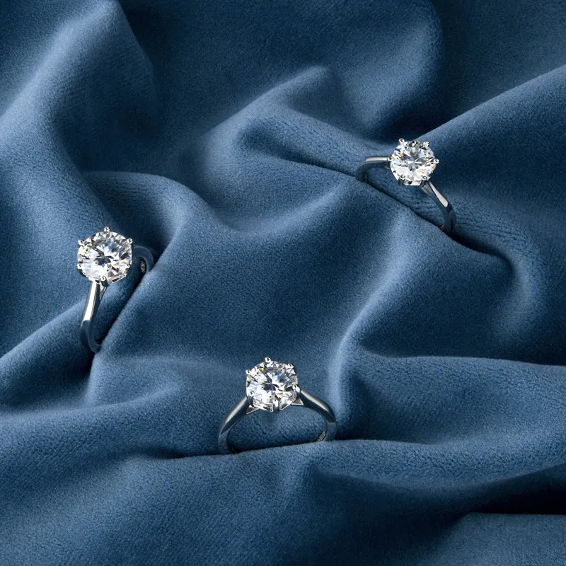 Ainuoshi Round Cut Created Diamond Ring
