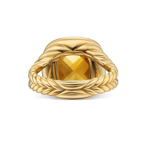 Albion Ring in 18K Yellow Gold with Citrine and Diamonds, 11mm, Size 6