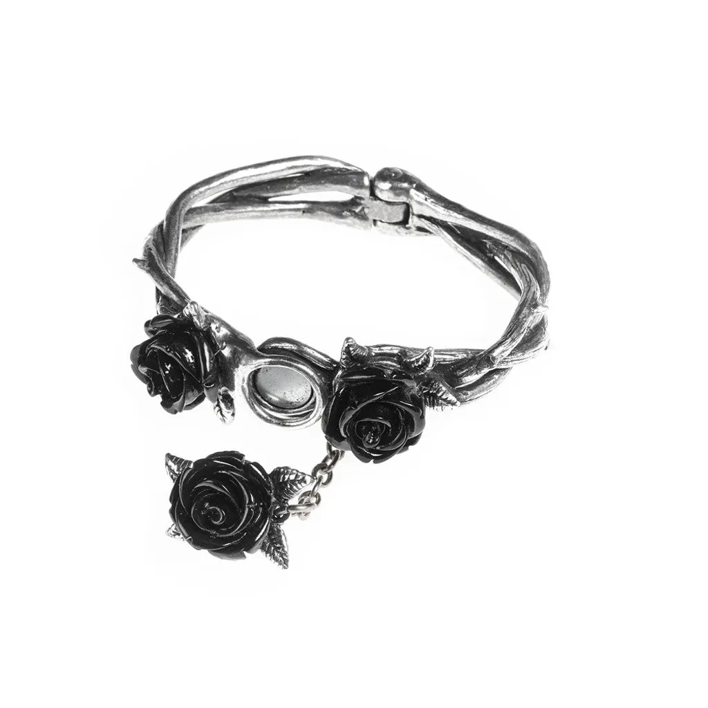 Alchemy Gothic A125 Wild Black Rose Bracelet CHOOSE Size