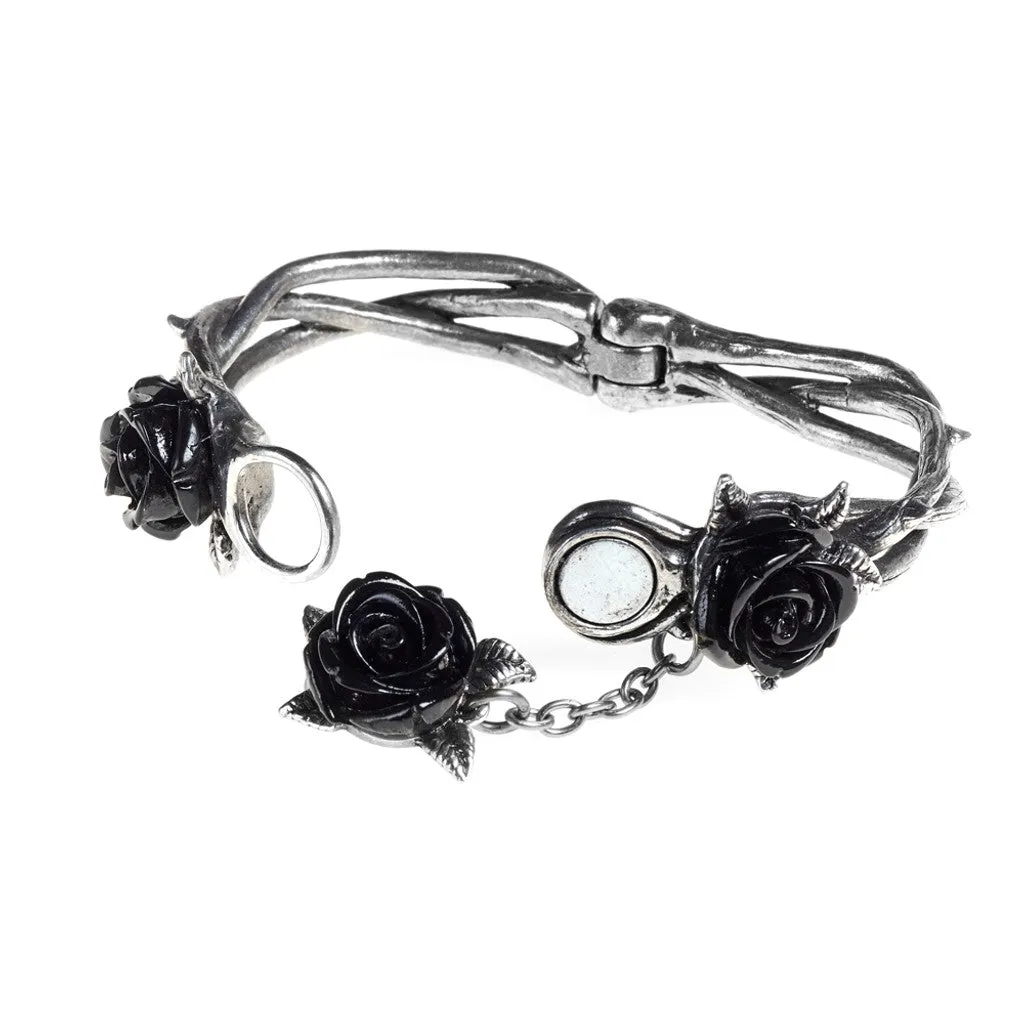 Alchemy Gothic A125 Wild Black Rose Bracelet CHOOSE Size