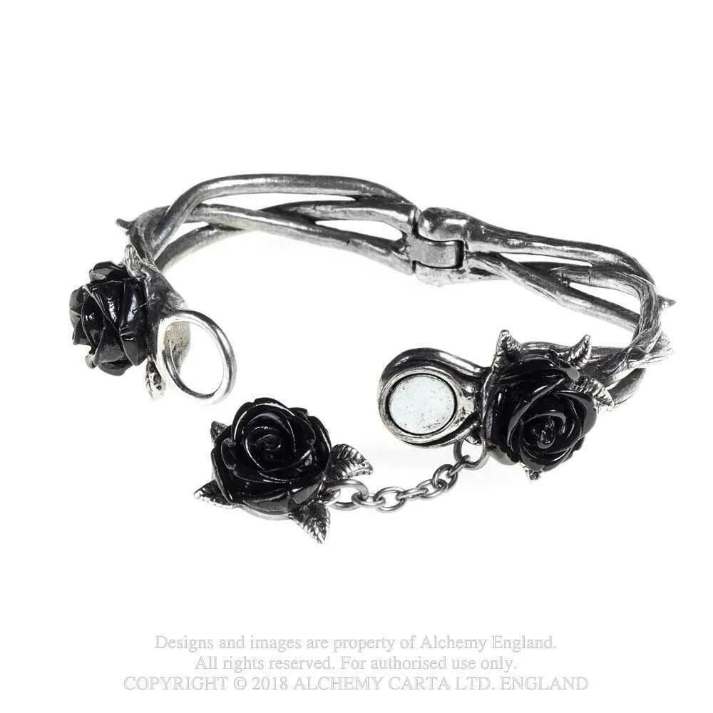 Alchemy Gothic A125 Wild Black Rose Bracelet CHOOSE Size