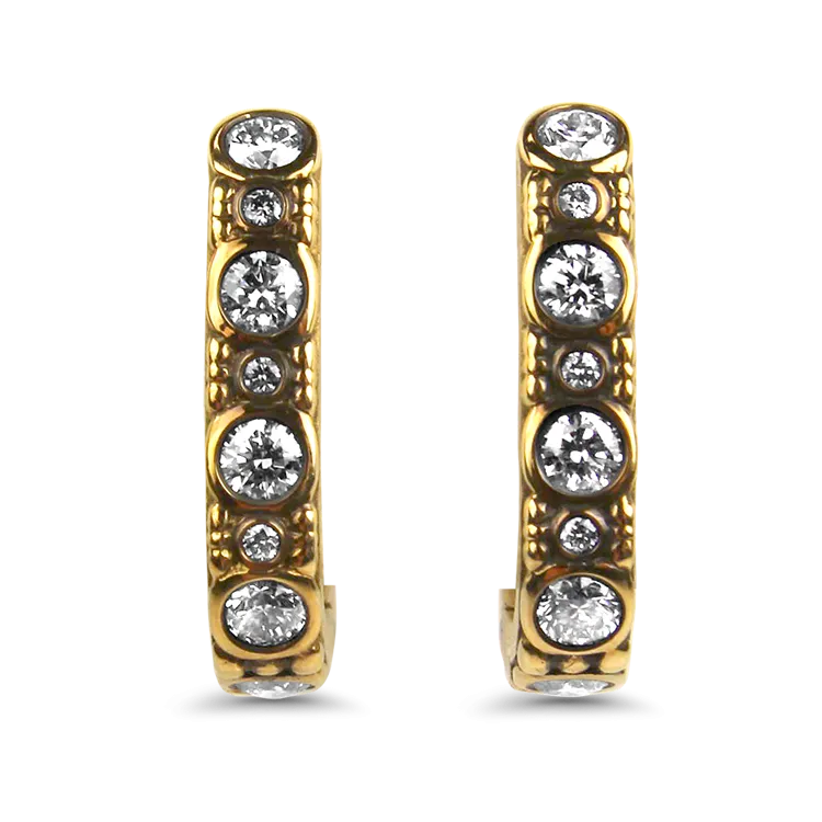 Alex Sepkus 18k Yellow Gold Diamond Hoop Earrings