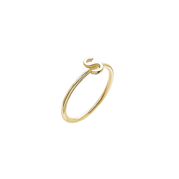 Amare Wear Initial Stackable Rings 24K Gold Plated