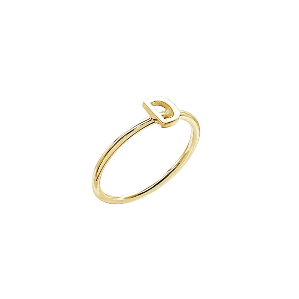 Amare Wear Initial Stackable Rings 24K Gold Plated