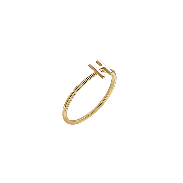 Amare Wear Initial Stackable Rings 24K Gold Plated